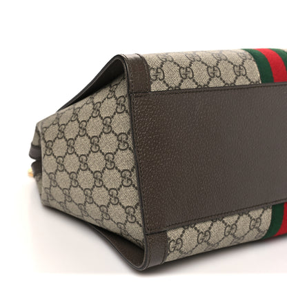 Gucci GG Supreme Monogram Web Medium Ophidia Tote Bag Brown 9 of 11