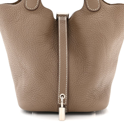 Hermes Taurillon Clemence Picotin Lock 18 PM Etoupe 8 of 11