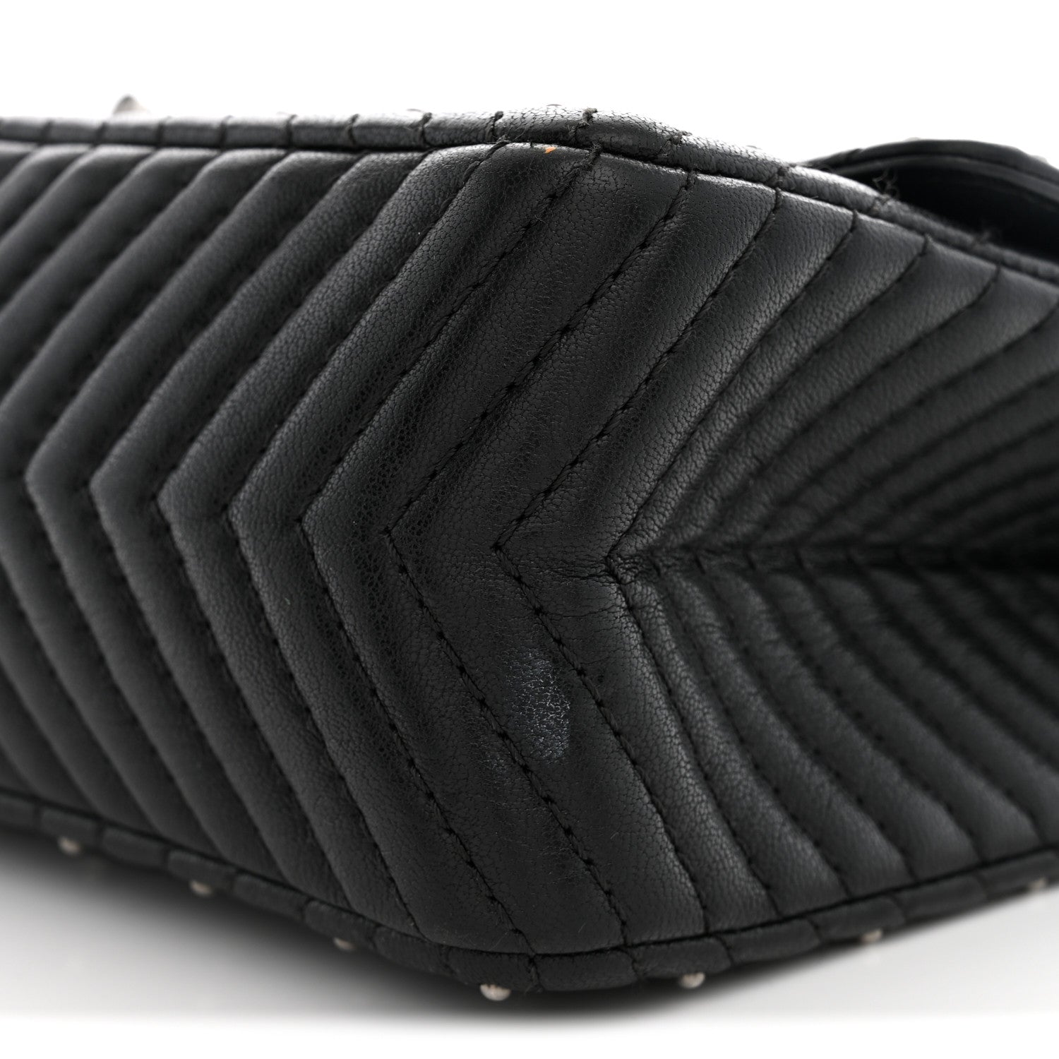 Chanel Sheepskin Chevron Quilted Studded 2.55 Reissue 226 Flap Black 9 of 11