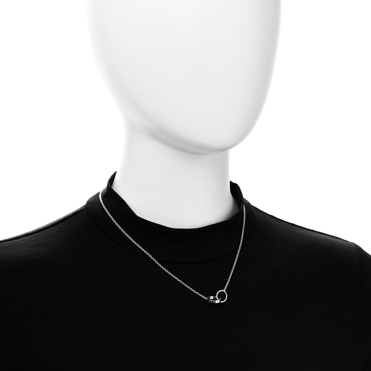 18K White Gold Interlocking LOVE Necklace