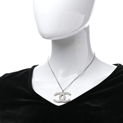 Chanel Crystal Large CC Necklace Silver 2 of 7