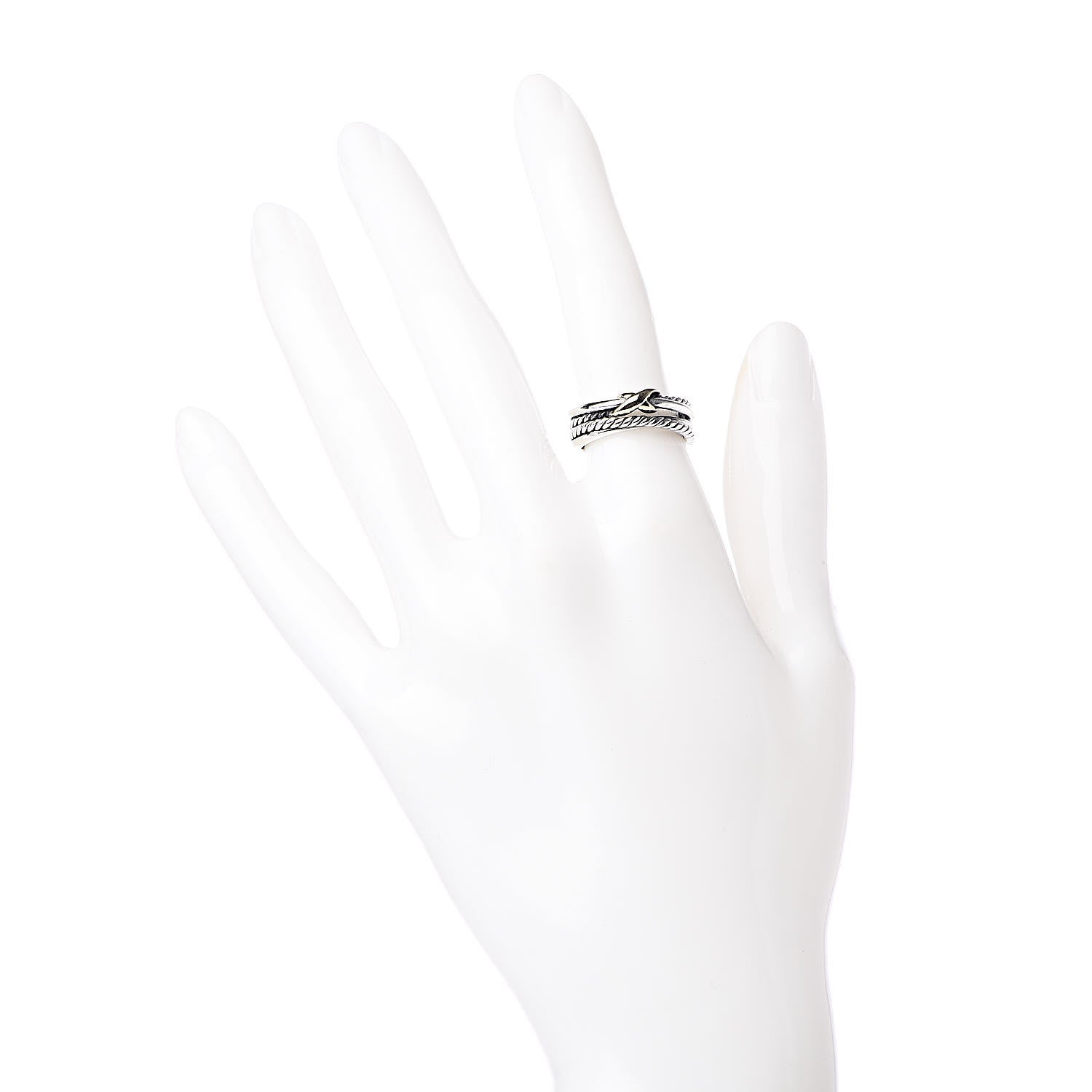 David Yurman Sterling Silver 18K Yellow Gold 6mm X Crossover Ring 50 5.25 2 of 4