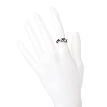 David Yurman Sterling Silver 18K Yellow Gold 6mm X Crossover Ring 50 5.25 2 of 4