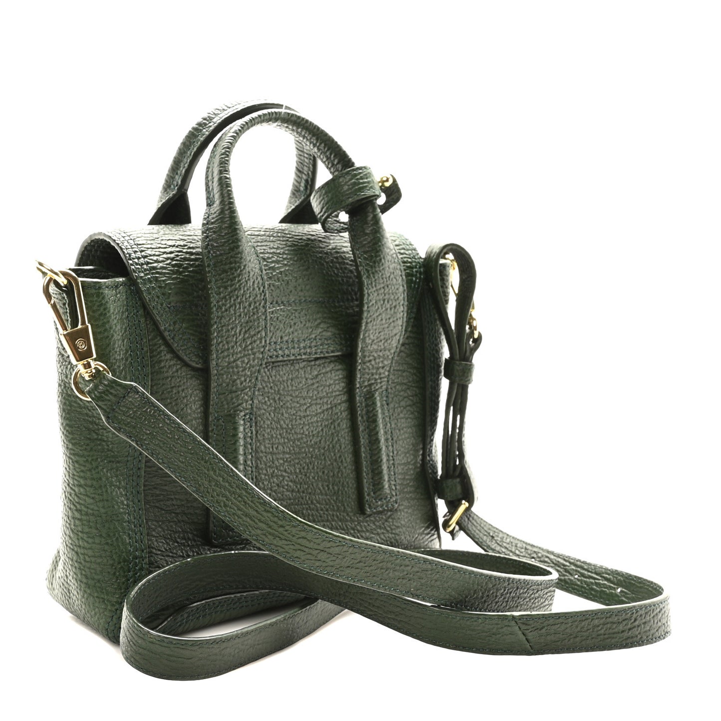 Textured Calfskin Mini Pashli Satchel Military Green