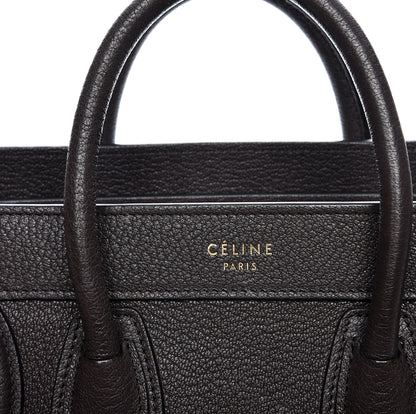 Celine Goatskin Nano Luggage Dark Taupe 7 of 10