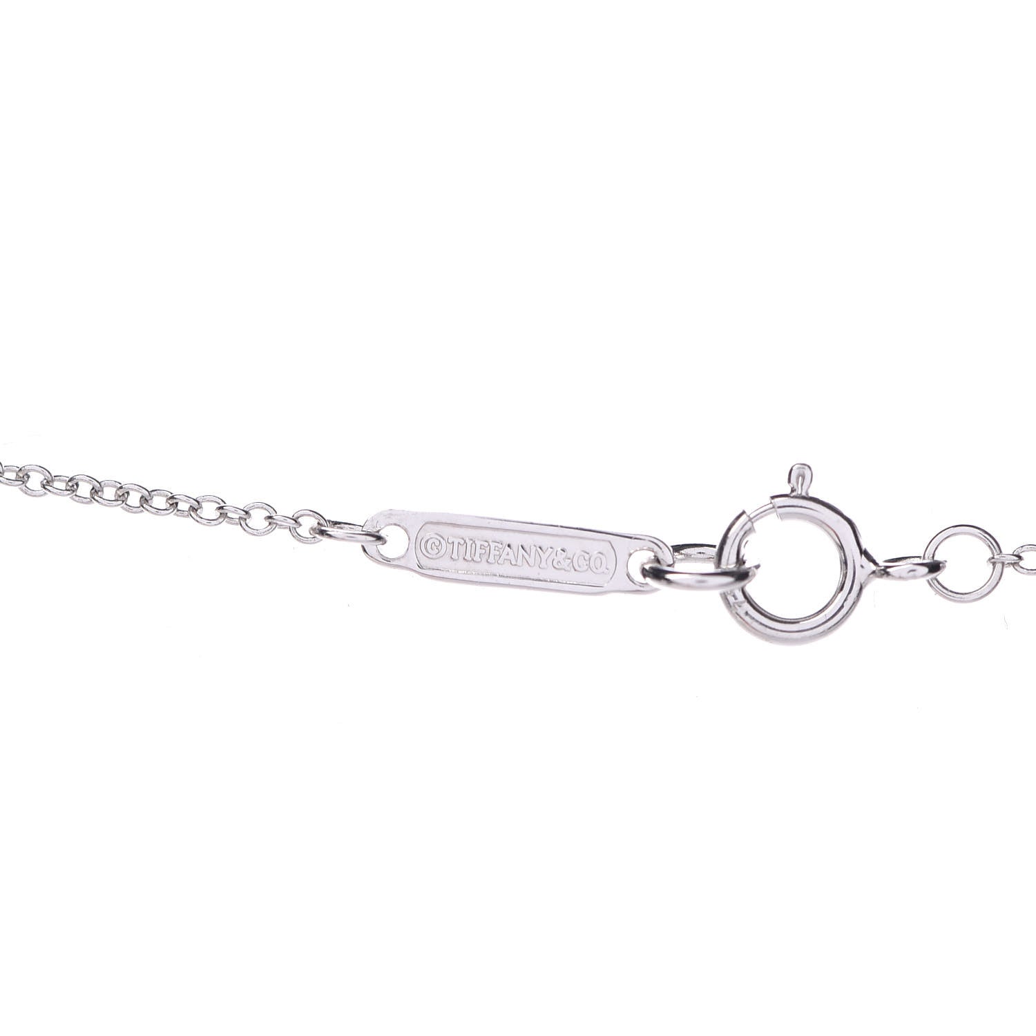 Tiffany 18K White Gold Diamond 9mm X Pendant Necklace 6 of 6
