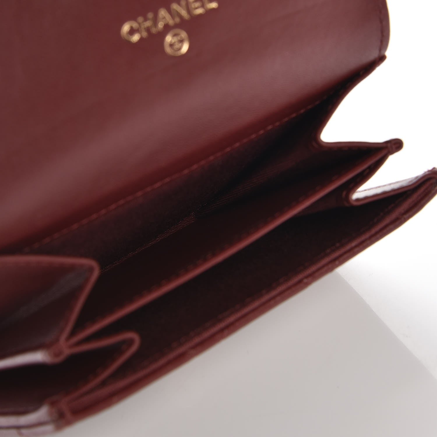 Chanel Lambskin Quilted Card Holder Dark Red 6 of 9