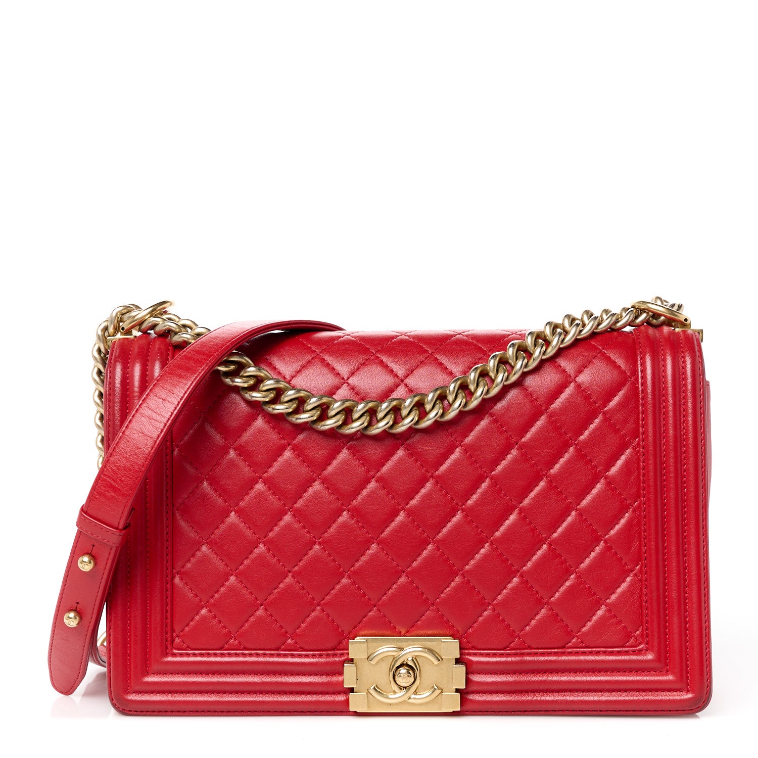 Chanel Lambskin Quilted New Medium Boy Flap Red 1 of 14