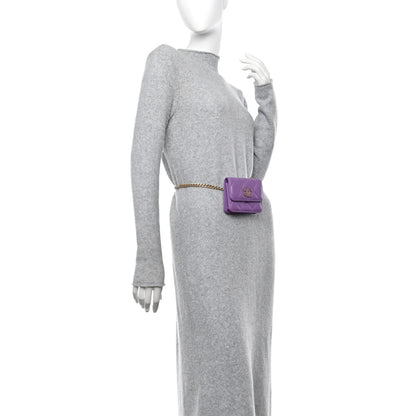 Chanel Lambskin Enamel Quilted Pending Clutch With Chain Purple 3 of 11