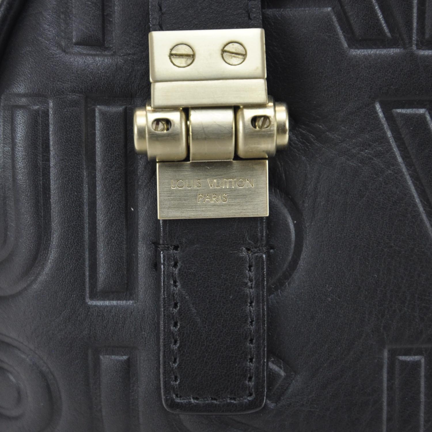 Louis Vuitton Calfskin Embossed Speedy Cube 30 Black 7 of 13