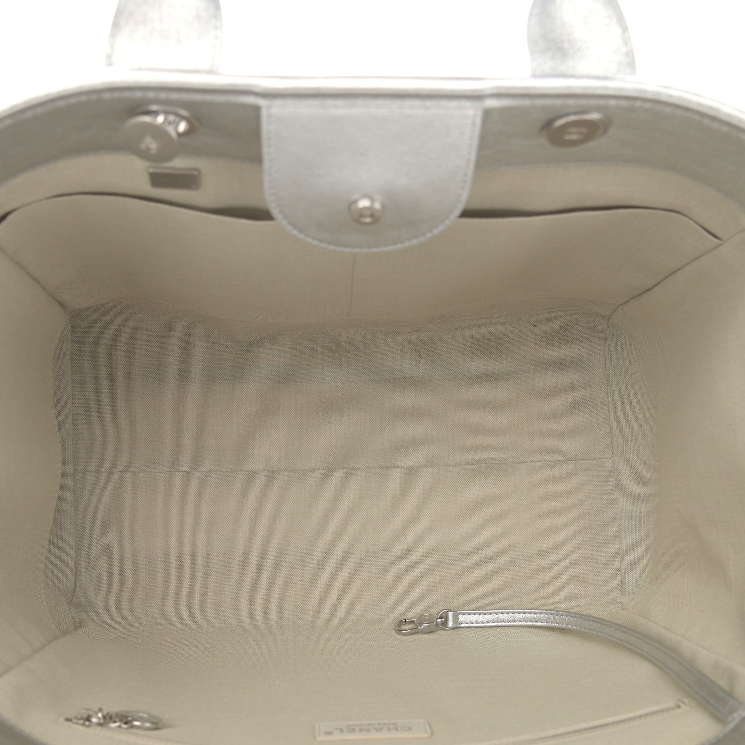 Chanel Metallic Calfskin Medium Deauville Tote Silver 6 of 11