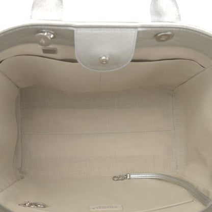 Chanel Metallic Calfskin Medium Deauville Tote Silver 6 of 11