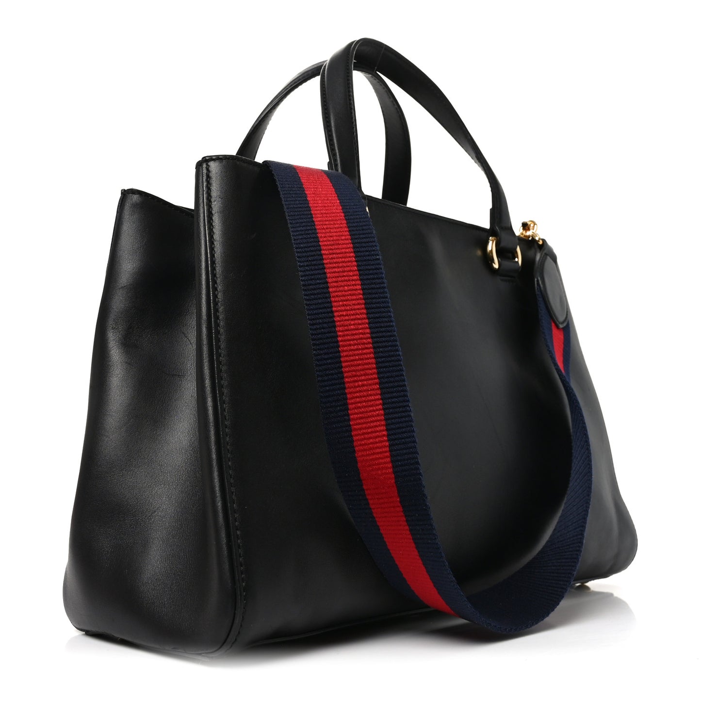 Calfskin Large Sylvie Top Handle Tote Black