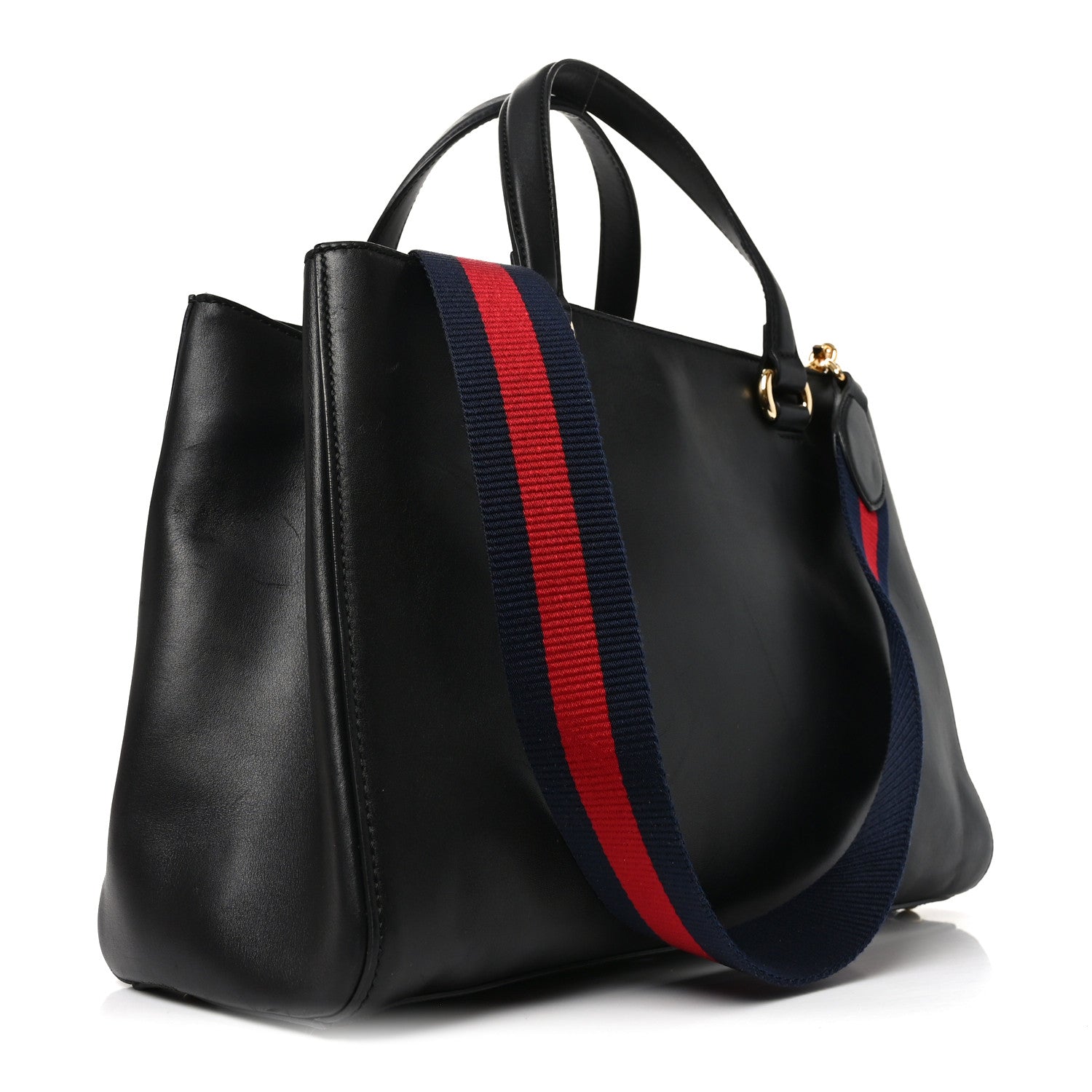 Gucci Calfskin Large Sylvie Top Handle Tote Black 3 of 12