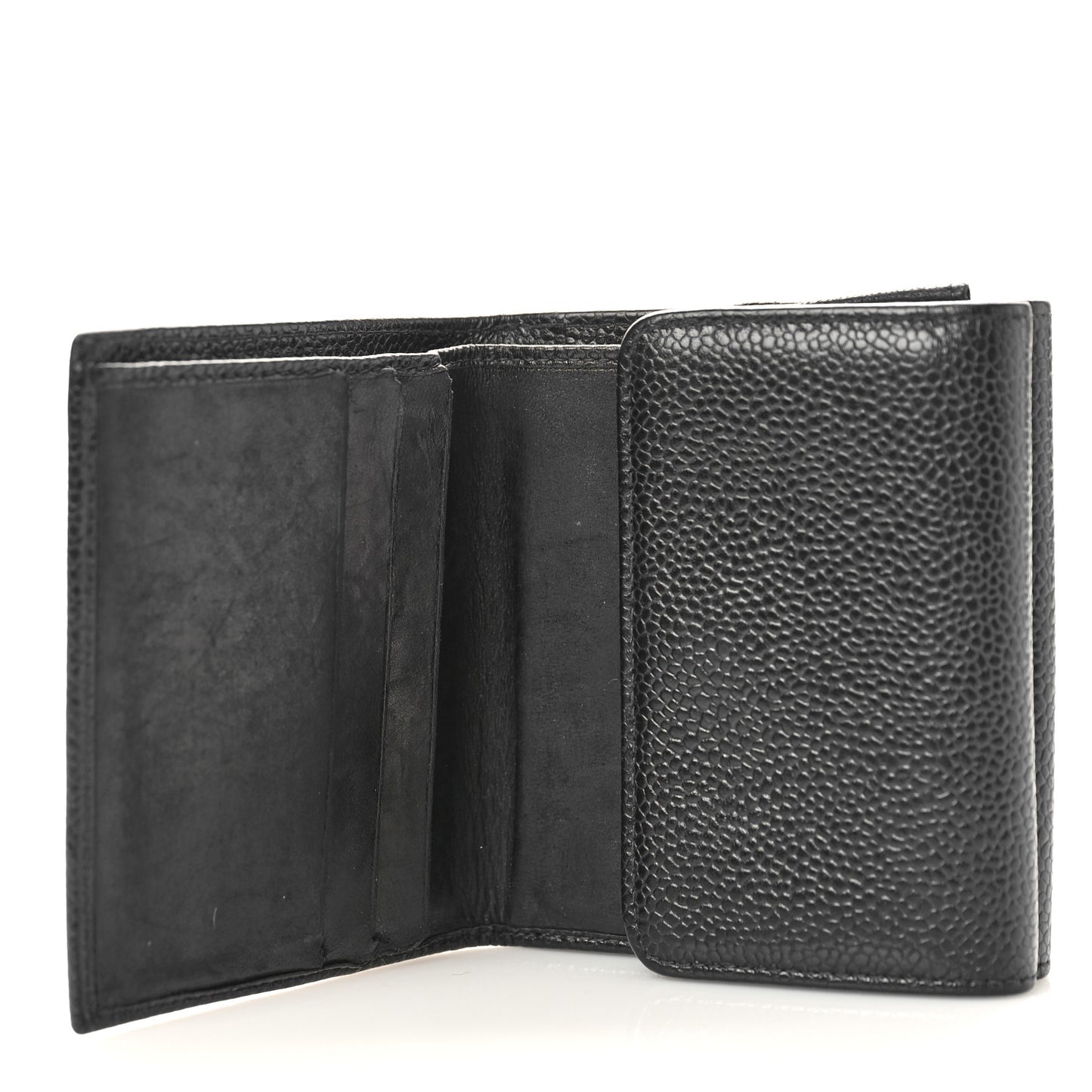 Caviar Timeless CC Compact Flap Wallet Black