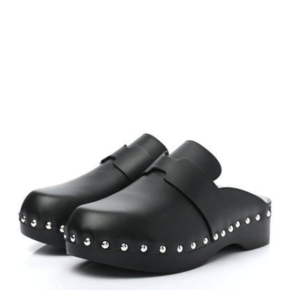Hermes Calfskin Calya Mules 36 Black 3 of 7