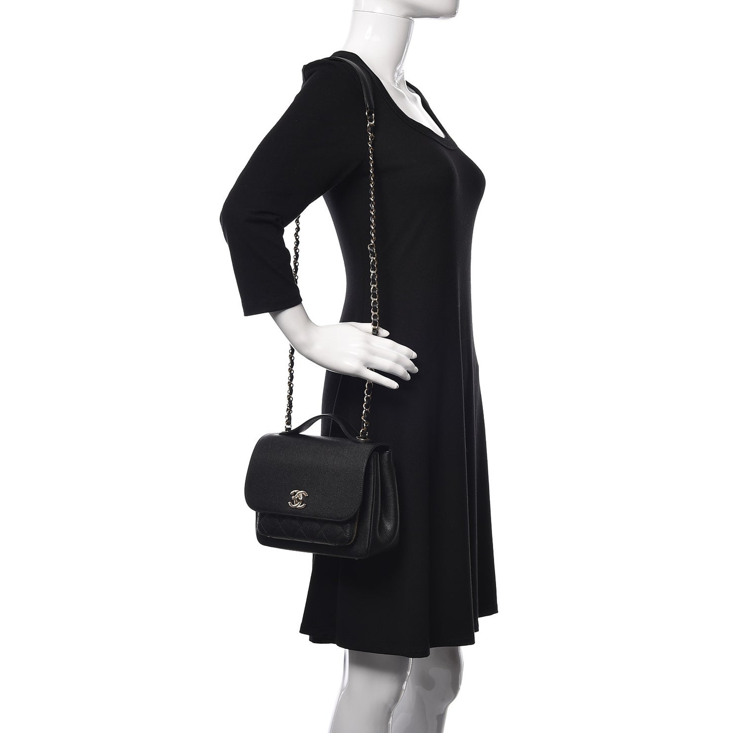 Caviar Quilted Medium Business Affinity Flap Black