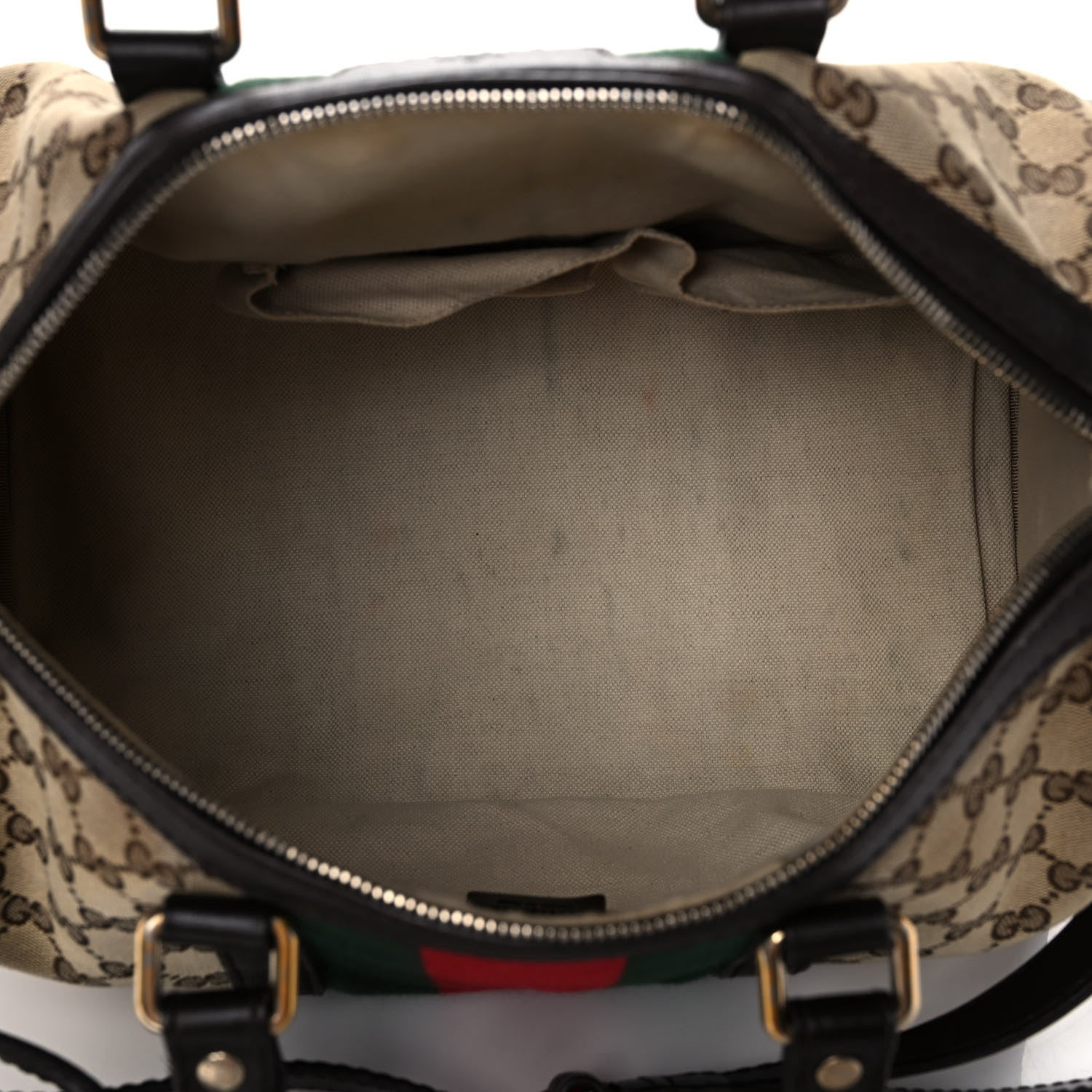 Gucci Monogram Vintage Web Medium Boston Dark Brown 5 of 14