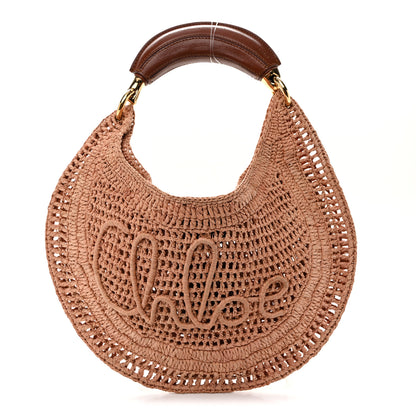 Chloe Raffia Calfskin Summer Banana Hobo Summery Beige 1 of 9
