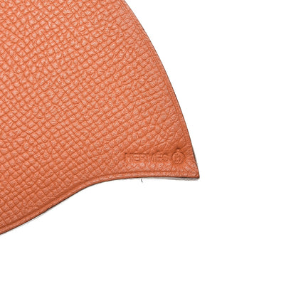 Hermes Togo Epsom Petit H Heart Bag Charm Rubis Orange 3 of 5