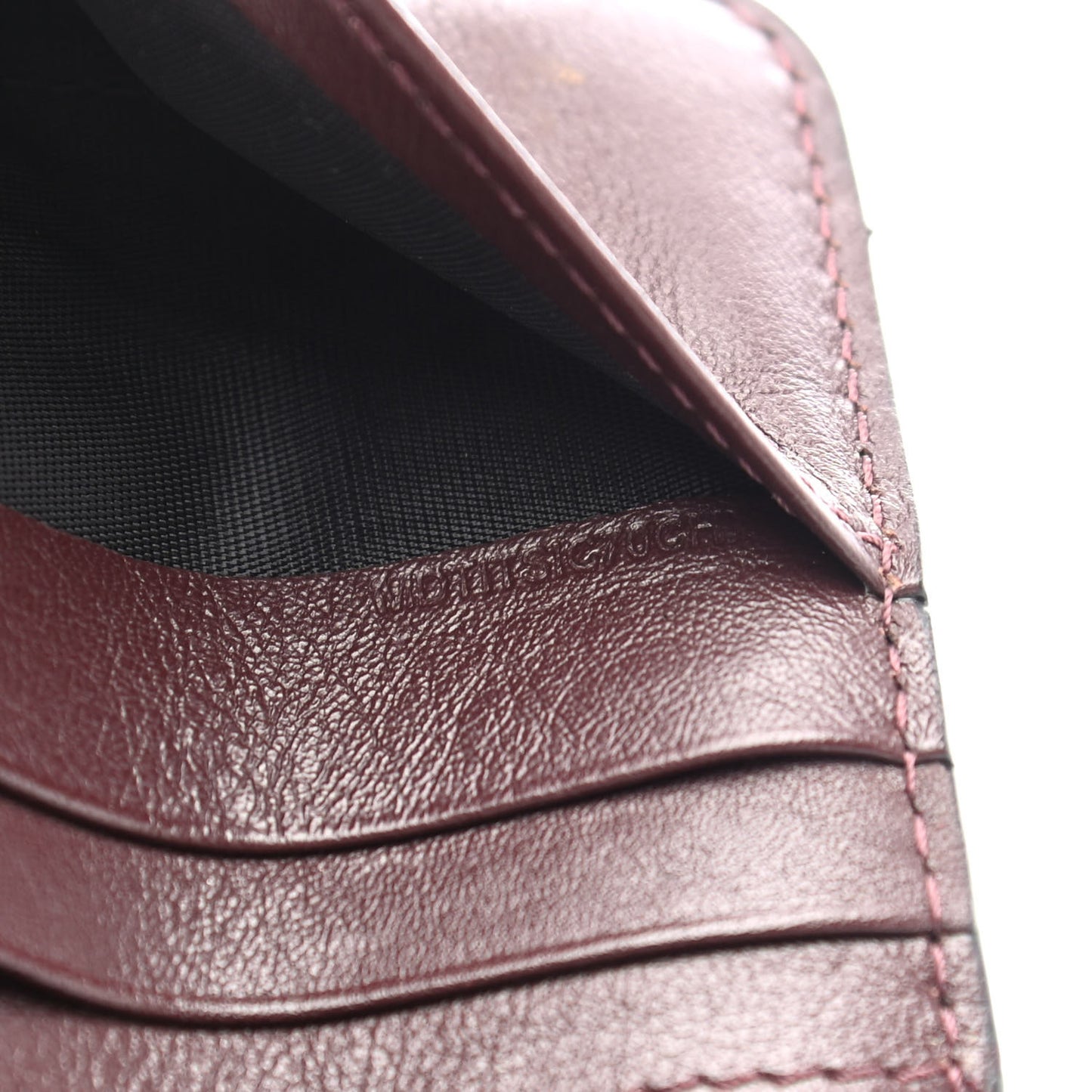 Grainy Calfskin Penrose Continental Wallet Burgundy