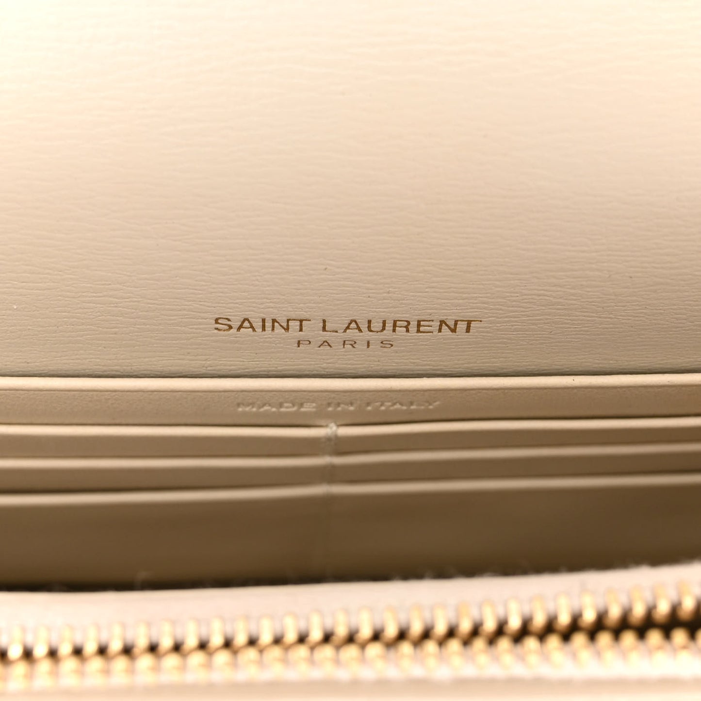 Calfskin Monogram Sunset Chain Wallet Blanc Vintage