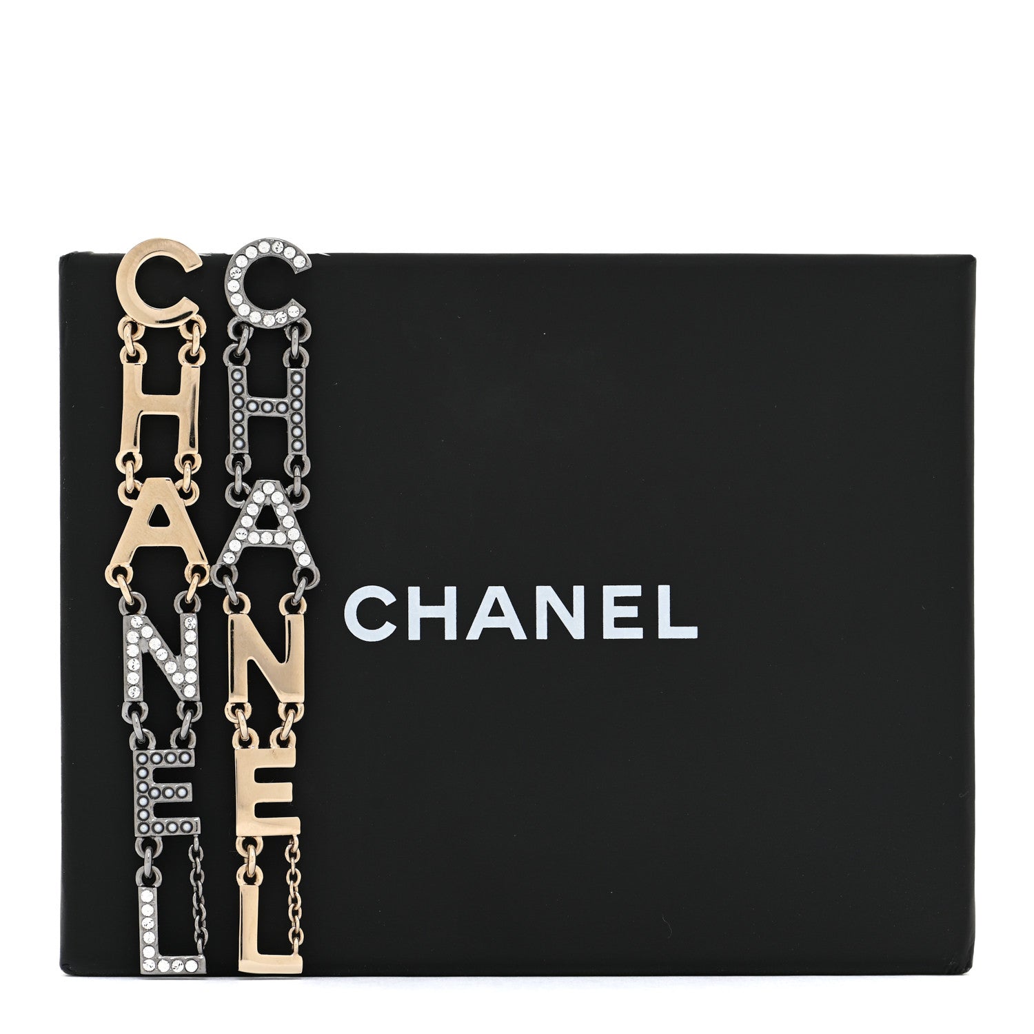 Chanel Crystal Pearl Chanel Bright Young Things Earrings Gold Ruthenium 6 of 6