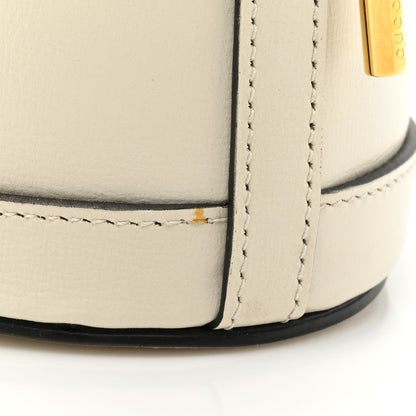 Gucci Azalea Sakai Calfskin Horsebit 1955 Drawstring Bucket Bag Mystic White 10 of 10