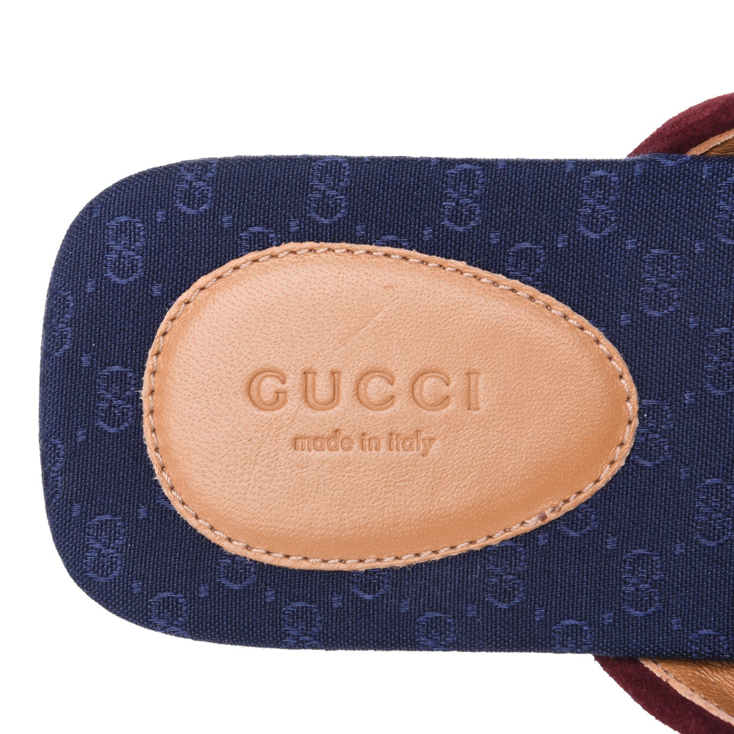 Gucci Canvas GG Monogram Womens Criss Cross Slide Sandals 38 Sahara Rubino Chardonnay 9 of 10