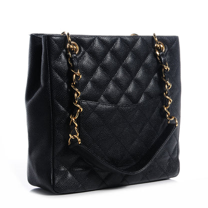 Chanel Caviar Petit Shopping Tote PST Black 3 of 7
