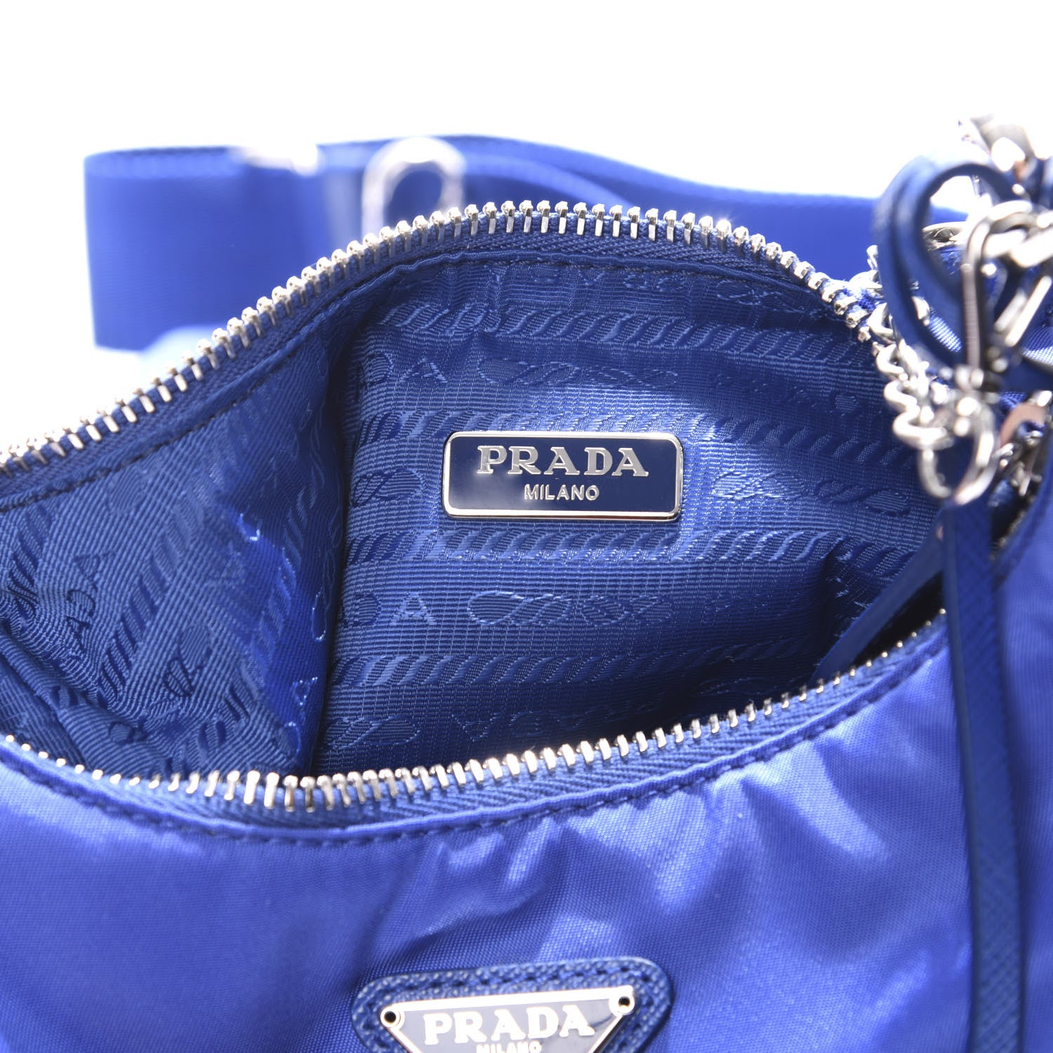 Prada Nylon Re-Edition 2005 Shoulder Bag Indaco 7 of 10