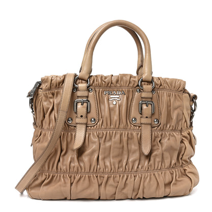 Prada Nappa Gaufre Shopping Satchel Visone 1 of 9