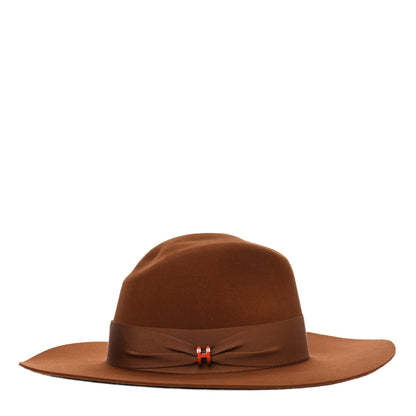 Hermes Rabbit Felt Laquered Gold Faubourg Pop H Hat 59 Marron Chutney 1 of 4