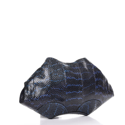 Alexander McQueen Python De Manta Clutch Blue 3 of 7