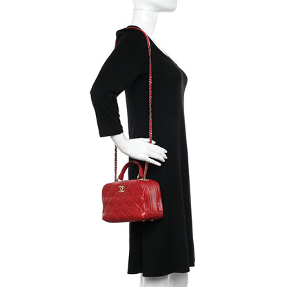 Chanel Lambskin Quilted Small Trendy CC Bowling Bag Red 2 of 13