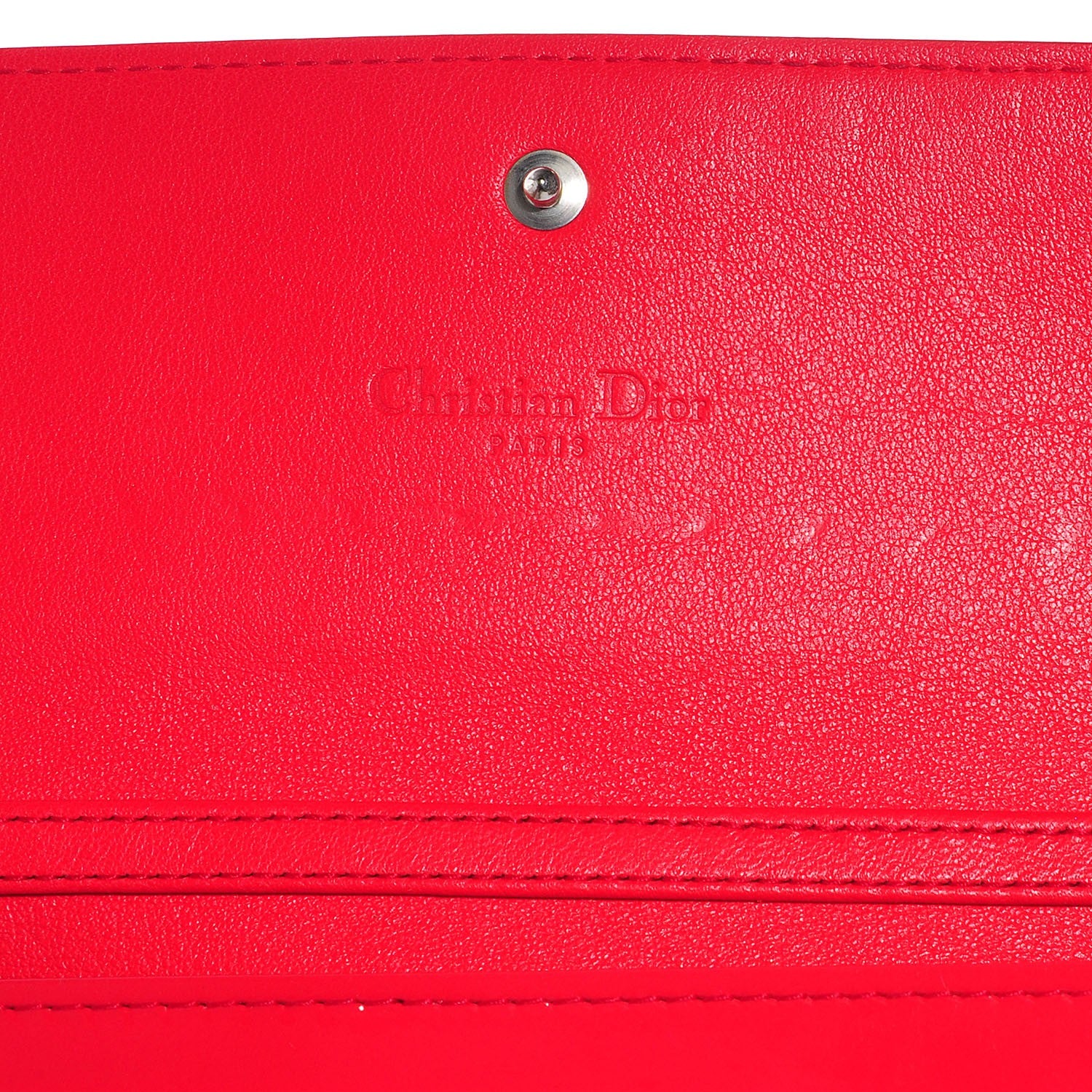 Christian Dior Patent Cannage Rendez-vous Chain Wallet Red 7 of 9