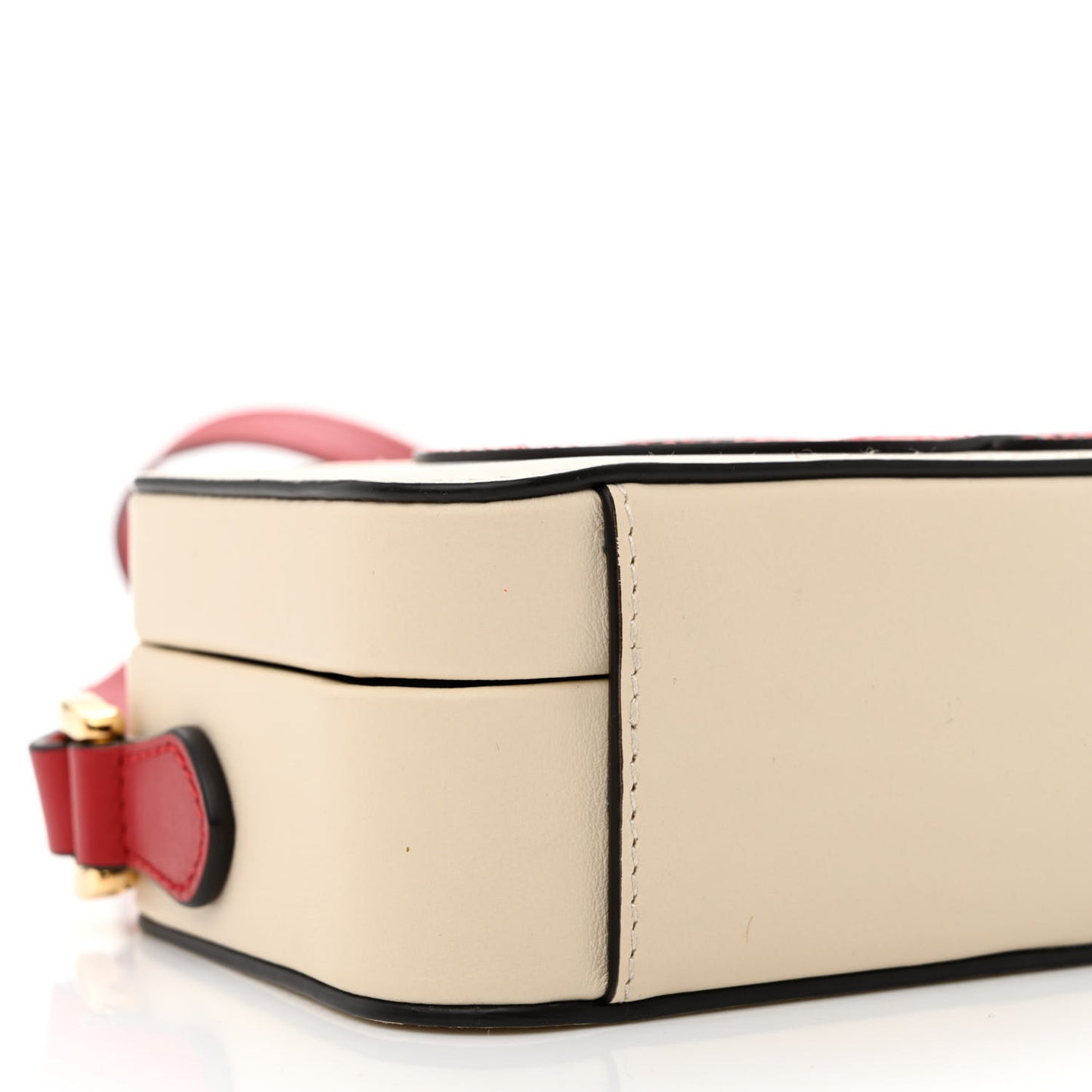 Vitello Eclipse Mini Interlocking G Shoulder Bag Mystic White Hibiscus Red
