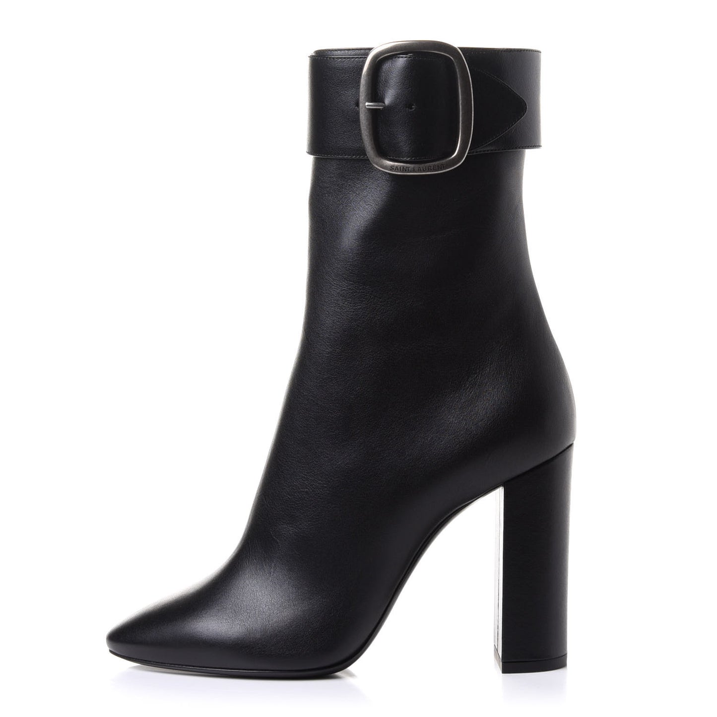 Calfskin Joplin Buckle Booties 39.5 Black