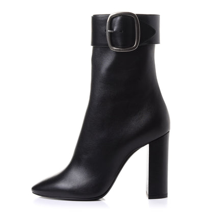 Saint Laurent Calfskin Joplin Buckle Booties 39.5 Black 1 of 9