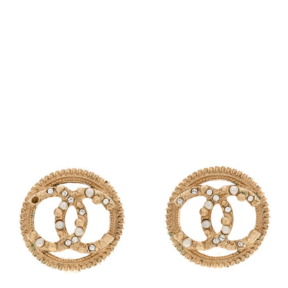 Chanel Pearl CC Round Earrings Gold 1 of 6