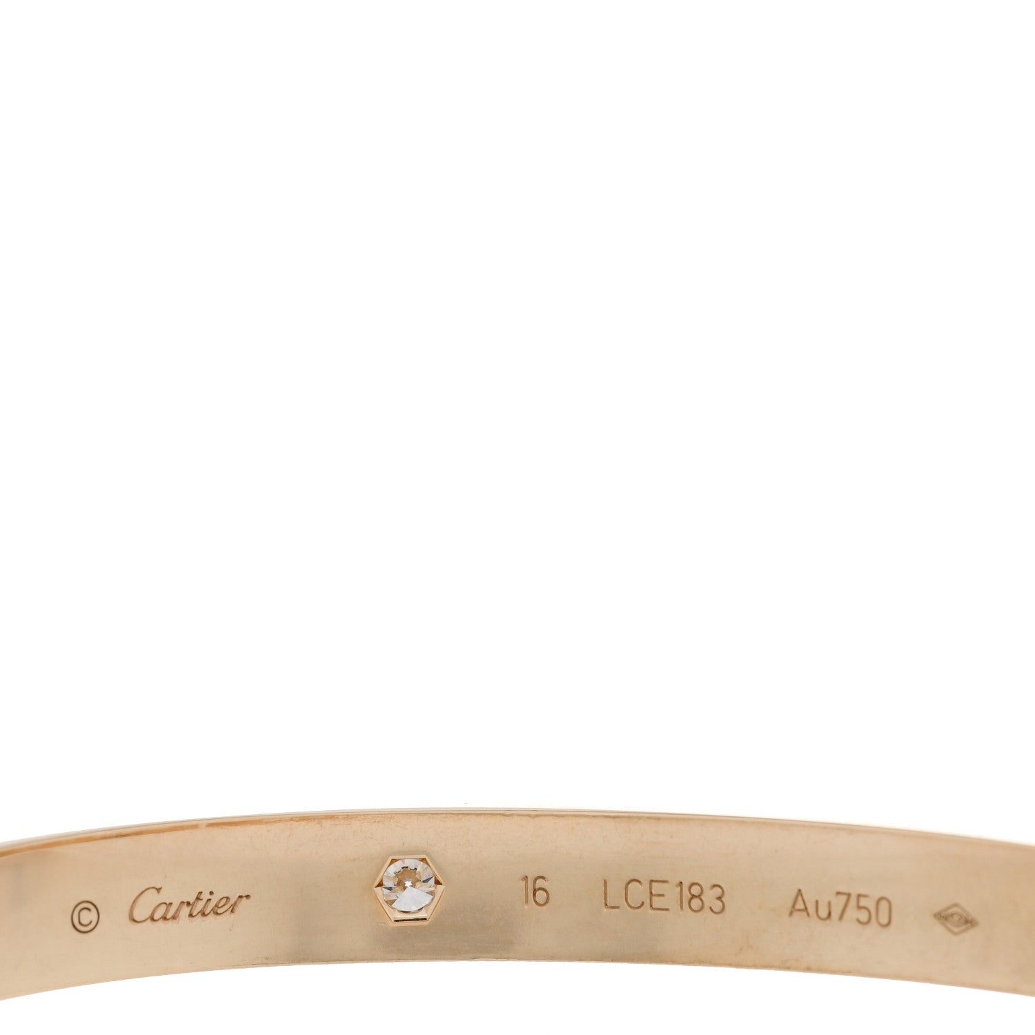 Cartier 18K Yellow Gold 4 Diamond LOVE Bracelet 16 3 of 5