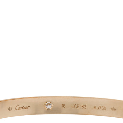 Cartier 18K Yellow Gold 4 Diamond LOVE Bracelet 16 3 of 5
