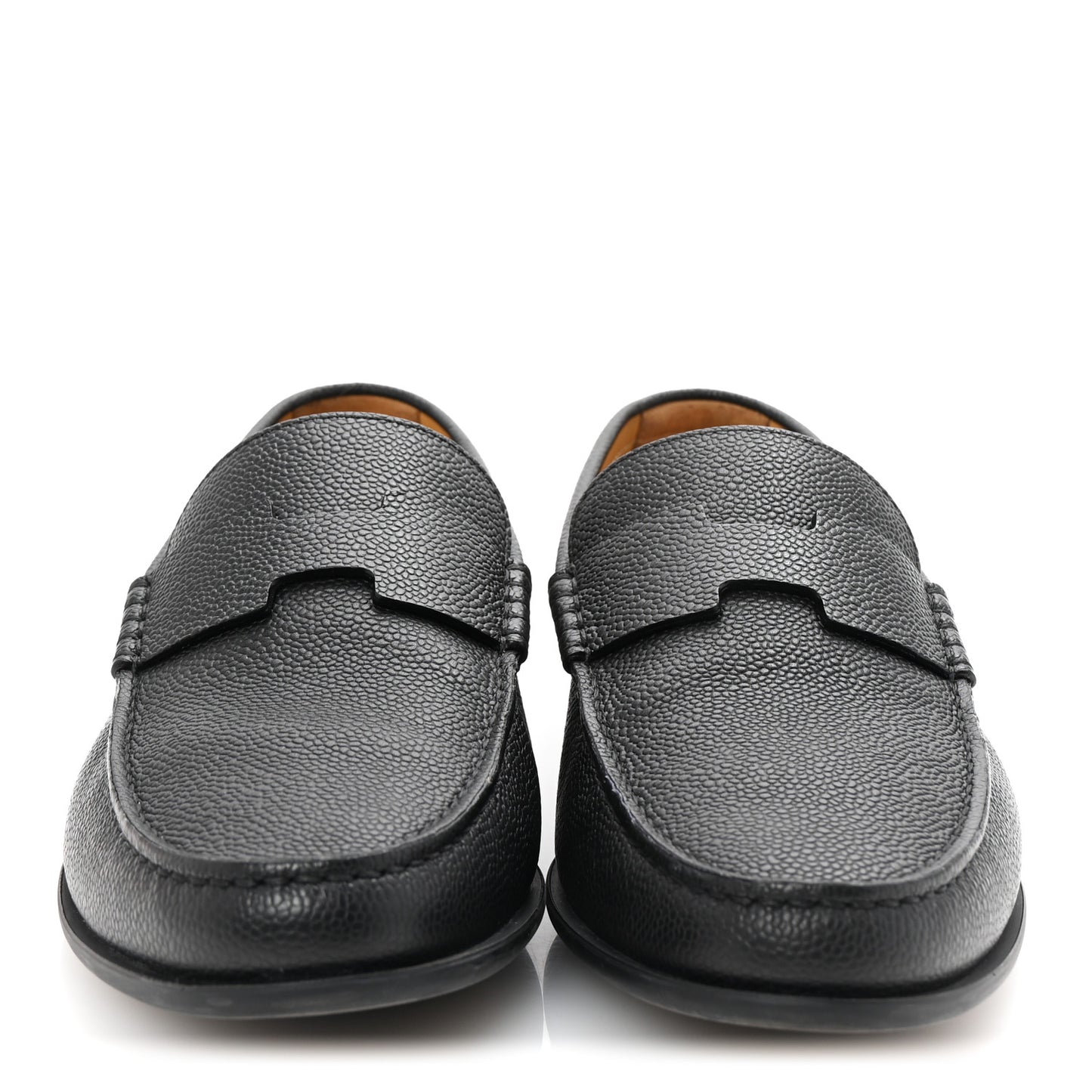 Grained Calfskin Mens Duke Loafer 42 Black