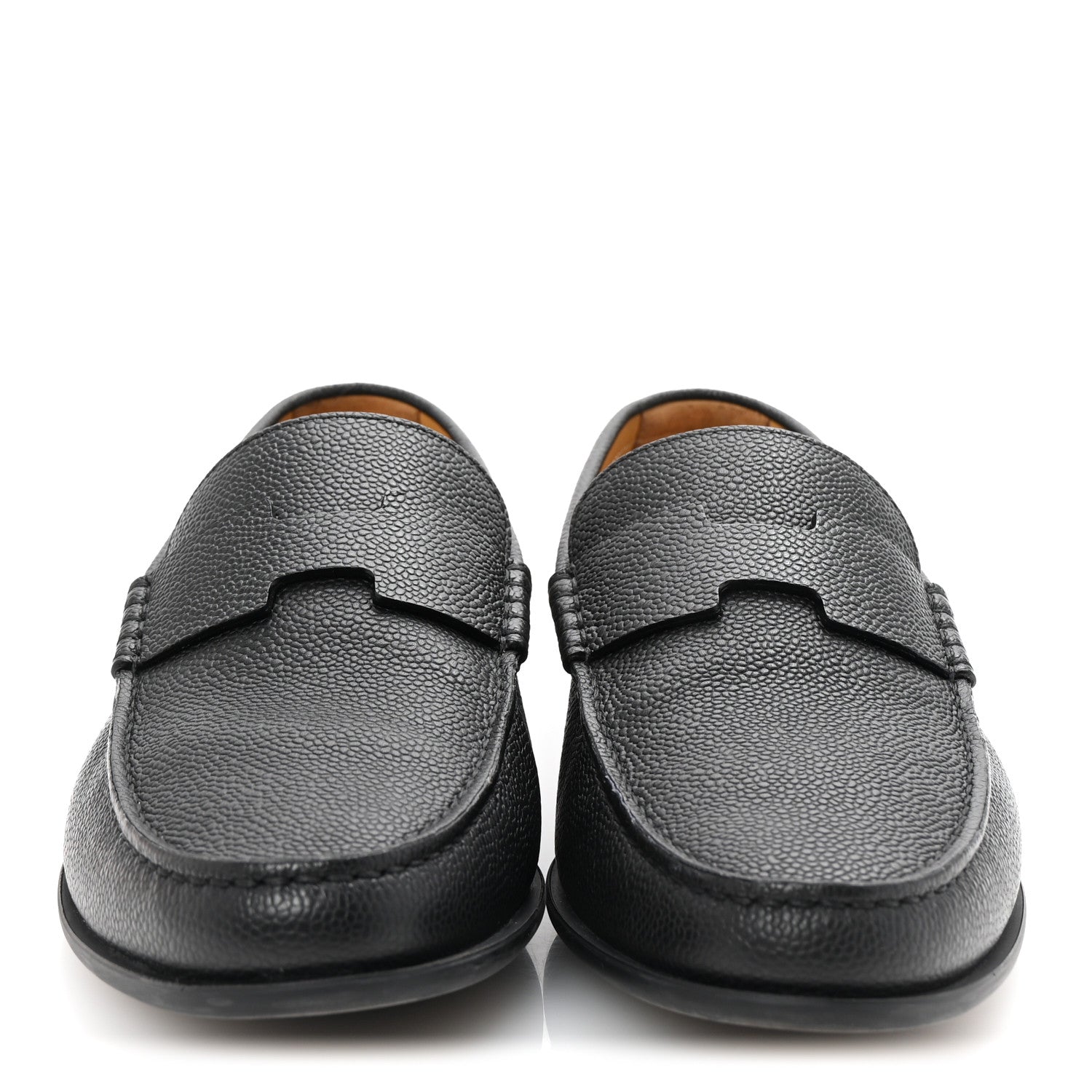 Hermes Grained Calfskin Mens Duke Loafer 42 Black 3 of 9