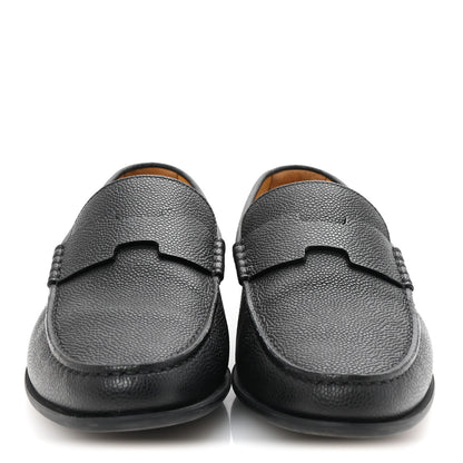 Hermes Grained Calfskin Mens Duke Loafer 42 Black 3 of 9