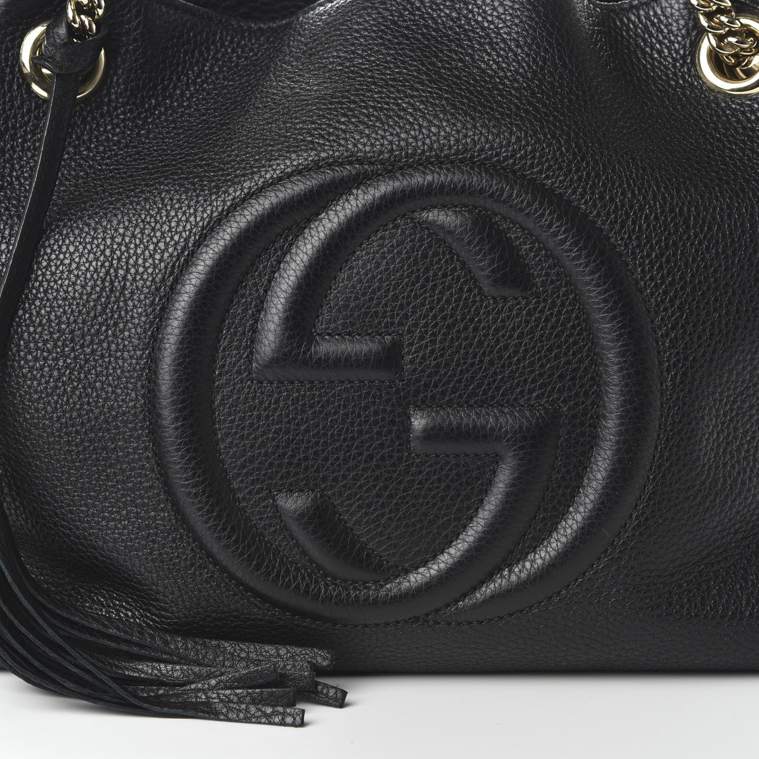 Gucci Pebbled Calfskin Medium Soho Chain Shoulder Bag Black 10 of 12