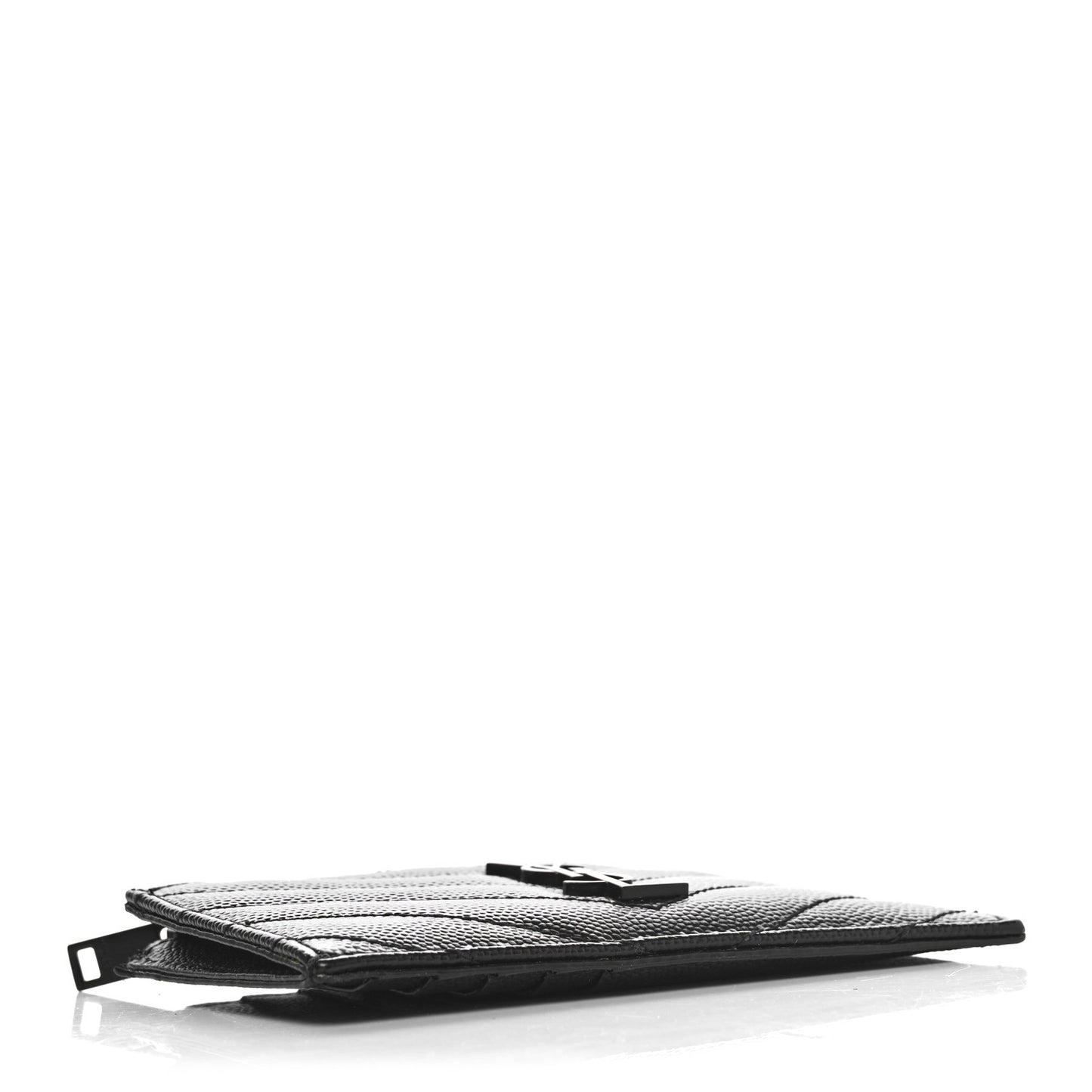 Grain De Poudre Matelasse Chevron Monochrome Fragments Zippered Card Case Black