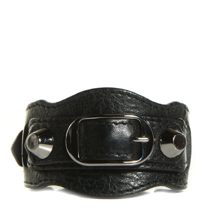 Balenciaga Agneau Arena Silver Hardware Bracelet Black 1 of 6