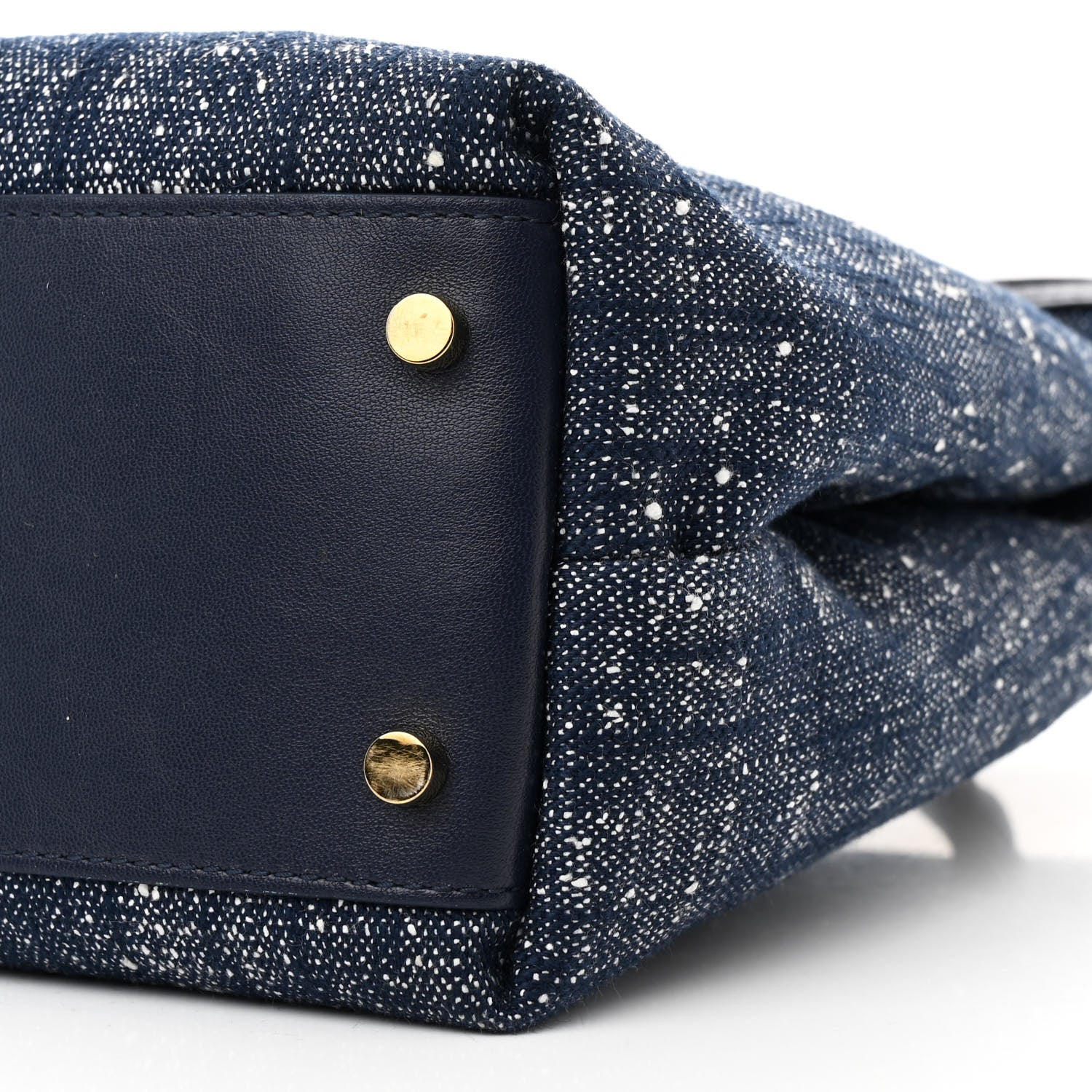 Bottega Veneta Denim Andiamo Shoulder Bag Navy White Orange 9 of 9