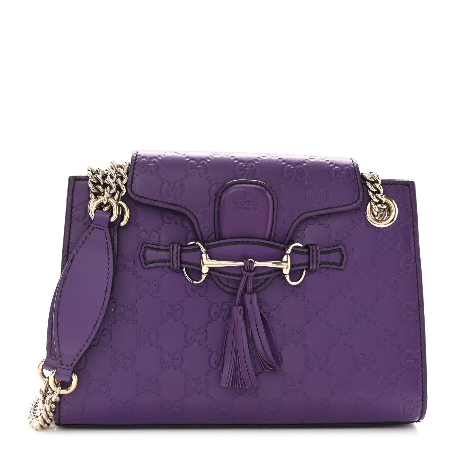 Gucci Guccissima Small Emily Chain Shoulder Bag Purple 1 of 11